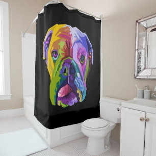 Colourful English Bulldog   Bulldog Lover Gift Ide Shower Curtain