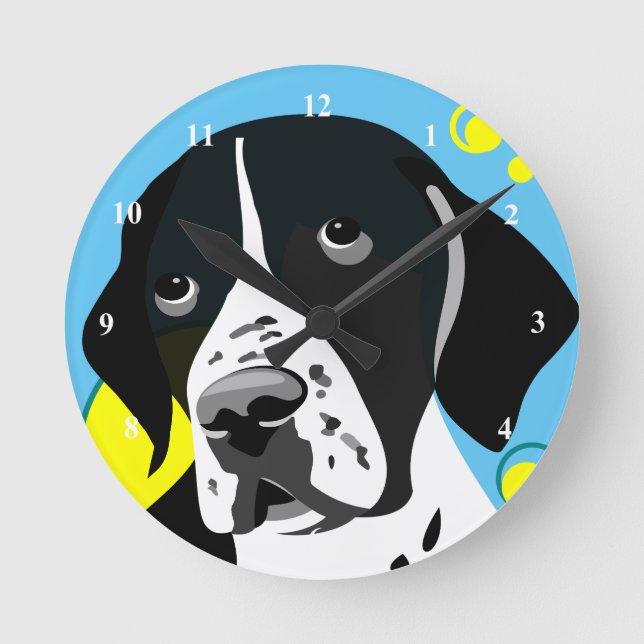 Colourful English Pointer Lover Gifts Round Clock (Front)