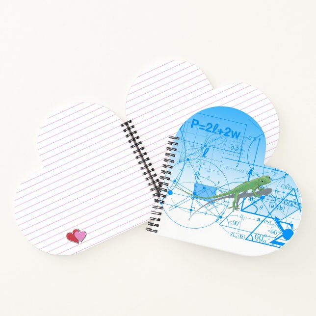 Colourful Equations Geometric Designs Lizard Heart Notebook (Inside)