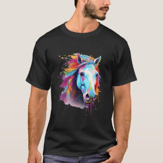 Colourful Eriskay Pony Horse Splash T-Shirt