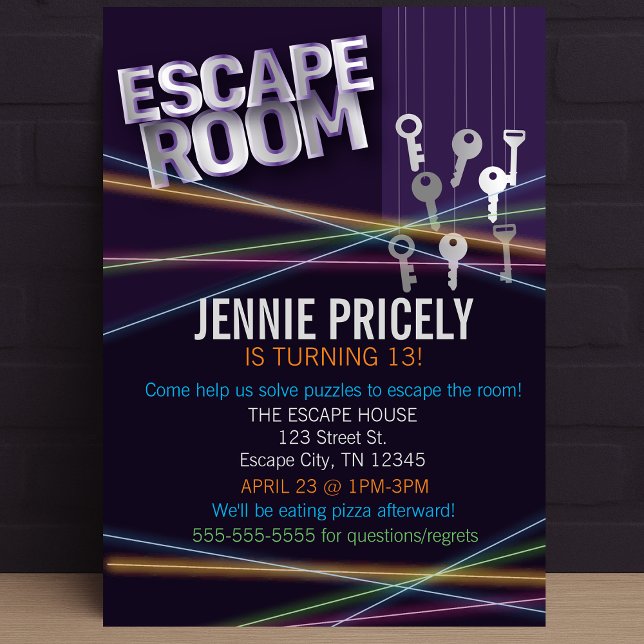Colourful Escape Room Invitation (Colorful Escape Room Invitation
)