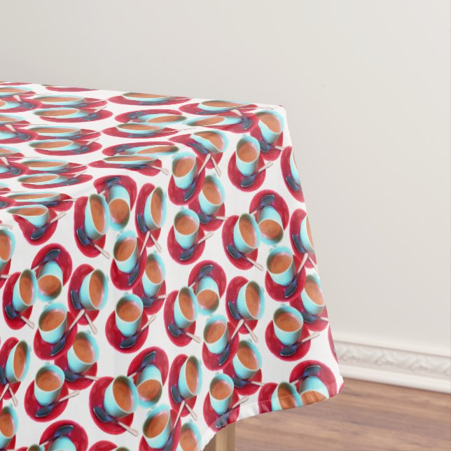 Colourful Espresso Cup and Saucer Photograph Tablecloth (In Situ)