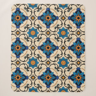 Colourful Ethnic: Arabesque Vintage Seamless. Sherpa Blanket