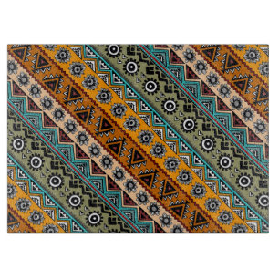 Colourful ethnic aztec patterns design cutting board