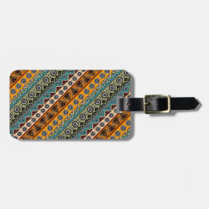 Colourful ethnic aztec patterns design decorative luggage tag