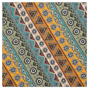 Colourful ethnic aztec patterns design fabric