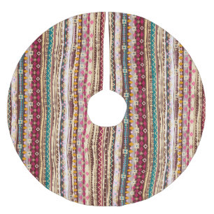 Colourful Ethnic Boho Tribal Pattern Brushed Polyester Tree Skirt