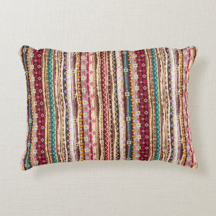 Colourful Ethnic Boho Tribal Pattern Decorative Cushion