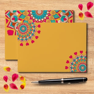 Colourful Ethnic Mandala Bold & Bright Wedding Envelope