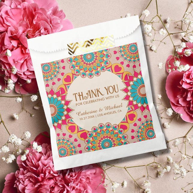 Colourful Ethnic Mandala Bold & Bright Wedding  Favour Bag (Creator Uploaded)