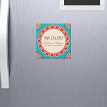 Colourful Ethnic Mandala Bold & Bright Wedding  Magnet<br><div class="desc">Introducing our colourful mandala bold and bright retro boho floral wedding design! Inspired by the vibrant and festive atmosphere of Indian and Bollywood weddings, this design is perfect for couples who want to add a touch of bohemian elegance to their special day. Featuring intricate Indian mandala patterns and mehndi designs,...</div>