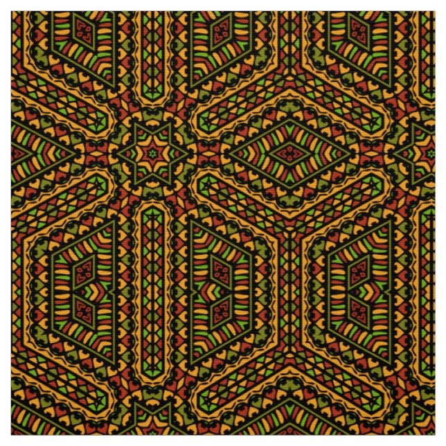 Colourful ethnic on pattern fabric (Swatch)