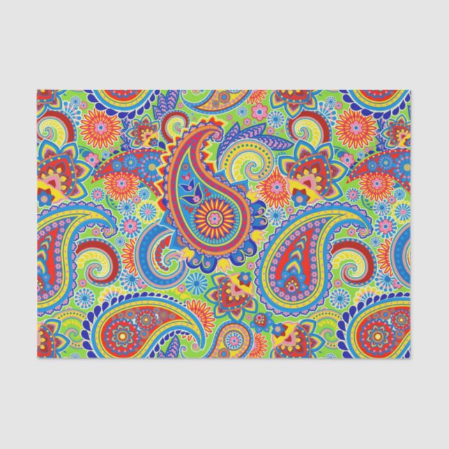 Colourful Ethnic Paisley Pattern Tissue Paper (Front)