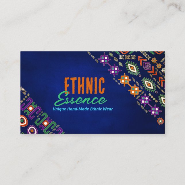Colourful Ethnic Pattern Ornament  Business Card (Front)