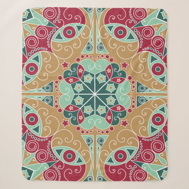 Colourful ethnic patterned background. Arabesque v Sherpa Blanket (Front)