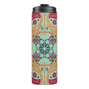 Colourful ethnic patterned background. Arabesque v Thermal Tumbler