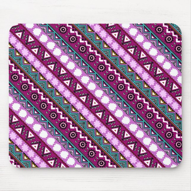 Colourful ethnic patterns design mouse pad (Front)
