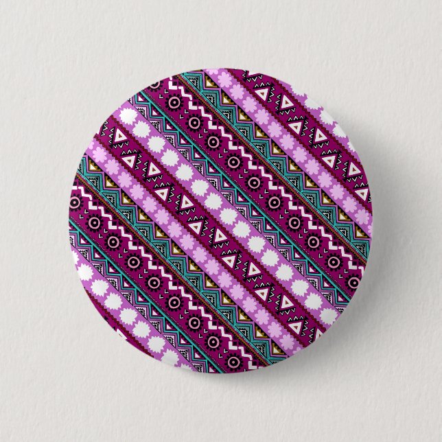 Colourful ethnic patterns design mouse pad 6 cm round badge (Front)