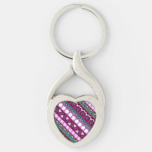 Colourful ethnic patterns design mouse pad key ring