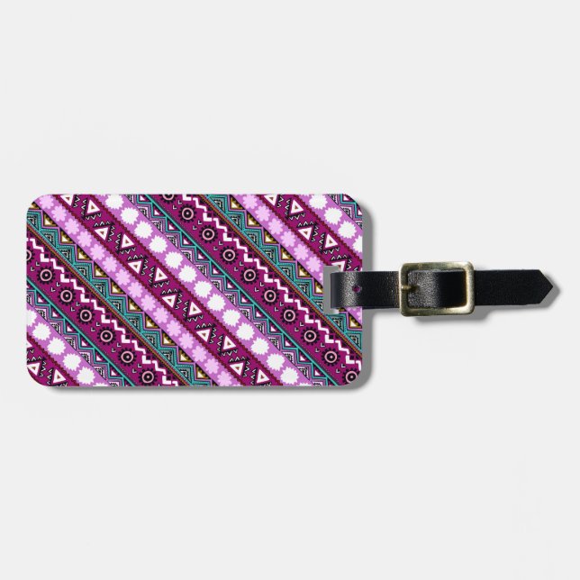 Colourful ethnic patterns design mouse pad luggage tag (Front Horizontal)