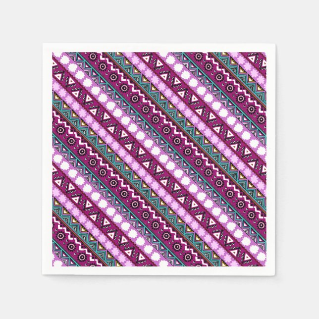 Colourful ethnic patterns design napkin (Front)