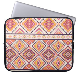 Colourful ethnic seamless pattern laptop sleeve