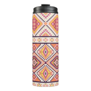 Colourful ethnic seamless pattern thermal tumbler