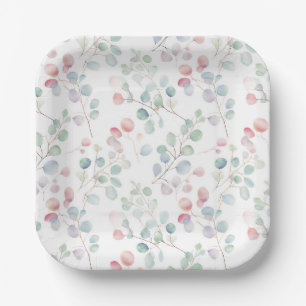 Colourful Eucalyptus Foliage Paper Plate