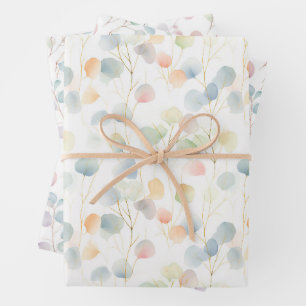 Colourful Eucalyptus Foliage Wrapping Paper Sheet