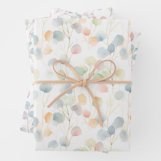 Colourful Eucalyptus Foliage  Wrapping Paper Sheet (In situ)
