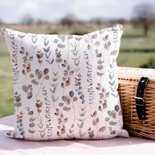 Colourful Eucalyptus Watercolor  Cushion (Creator Uploaded)