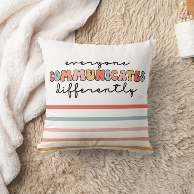 Colourful Everyone Communicates Differently  Cushion (Blanket)