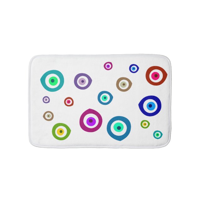 Colourful Evil Eye Bath Mat (Front)