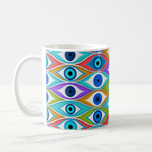 Colourful Evil Eye protection pattern Coffee Mug