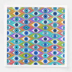 Colourful Evil Eye protection pattern Napkin