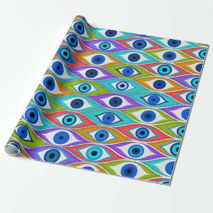 Colourful Evil Eye protection pattern Wrapping Paper