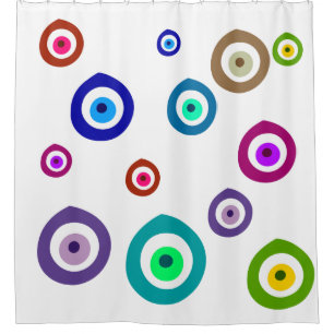 Colourful Evil Eye Shower Curtain