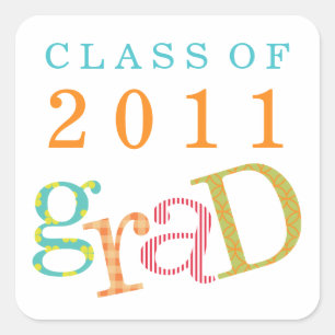 Colourful excitement class of graduation gift tag