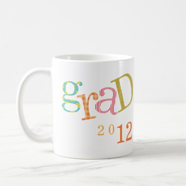 Colourful excitement graduation class year custom coffee mug (Left)