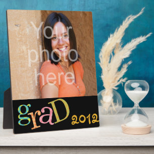 Colourful excitement graduation class year photo plaque