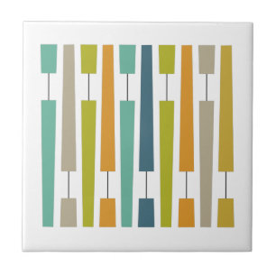 Colourful Exclamation Points Geometric Mid Century Ceramic Tile