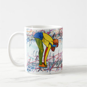 colourful exercise girl music sheet classic mug