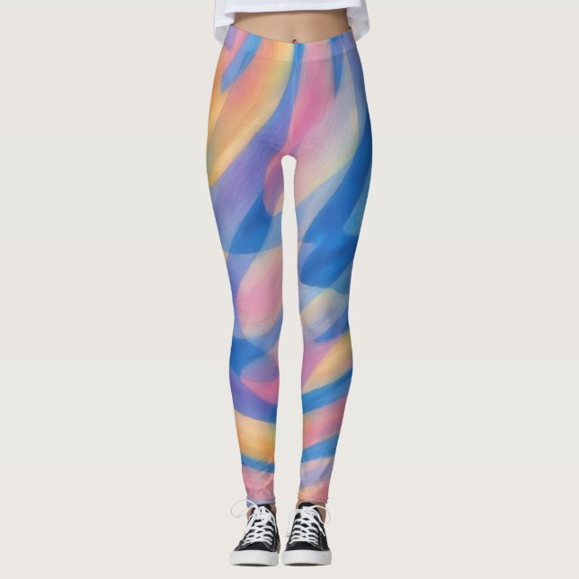 Colourful Exercise Jogging Leggings (Front)
