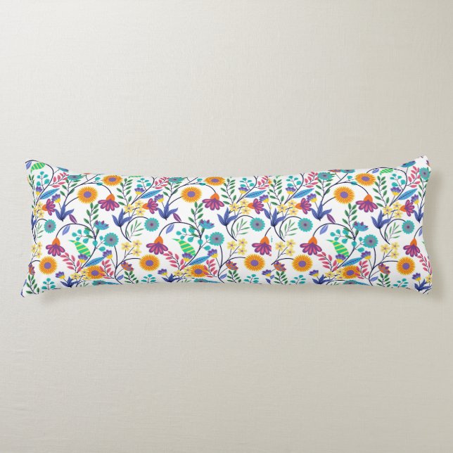 Colourful Exotic Floral Background Pattern-23145 Body Cushion (Front)