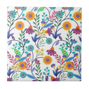 Colourful Exotic Floral Background Pattern-23145 Ceramic Tile