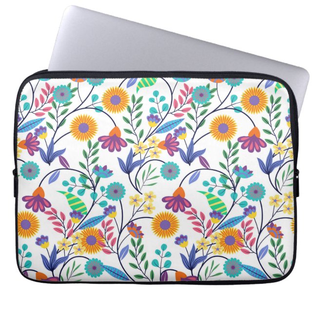 Colourful Exotic Floral Background Pattern-23145 Laptop Sleeve (Front)