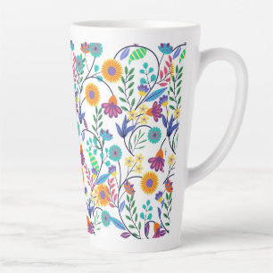 Colourful Exotic Floral Background Pattern-23145 Latte Mug