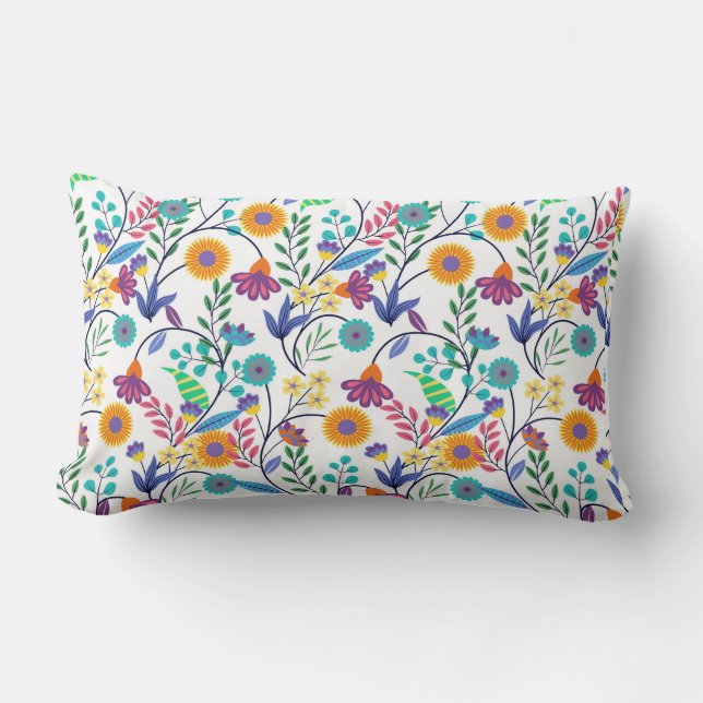 Colourful Exotic Floral Background Pattern-23145 Lumbar Cushion (Front)