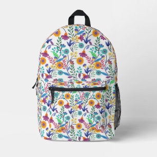 Colourful Exotic Floral Background Pattern-23145 Printed Backpack