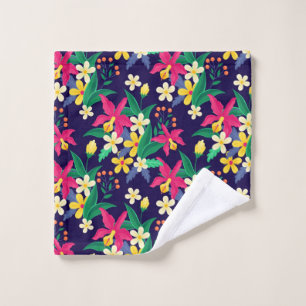 Colourful Exotic Floral Pattern-23021 Wash Cloth
